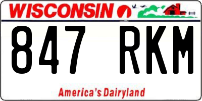 WI license plate 847RKM