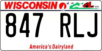 WI license plate 847RLJ