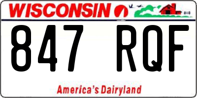 WI license plate 847RQF