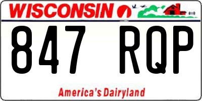 WI license plate 847RQP