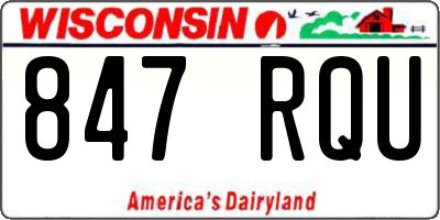 WI license plate 847RQU