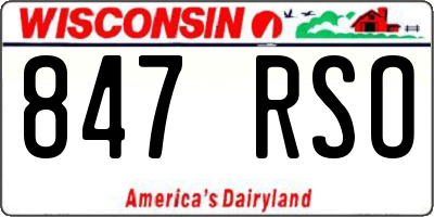 WI license plate 847RSO