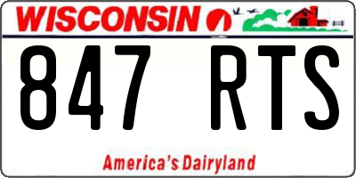 WI license plate 847RTS