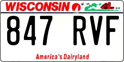 WI license plate 847RVF