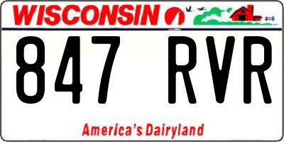 WI license plate 847RVR