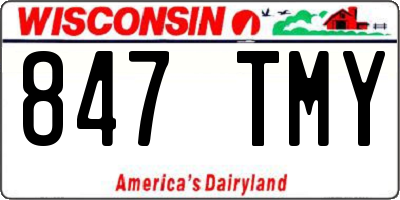 WI license plate 847TMY