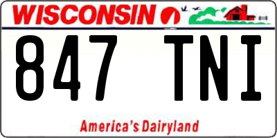WI license plate 847TNI