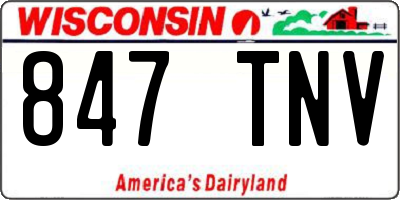 WI license plate 847TNV