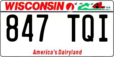 WI license plate 847TQI
