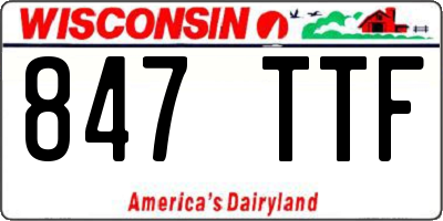 WI license plate 847TTF