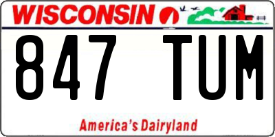 WI license plate 847TUM