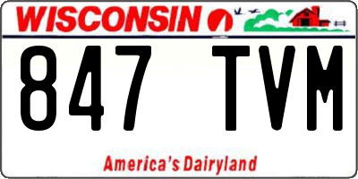 WI license plate 847TVM