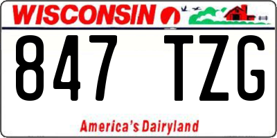 WI license plate 847TZG