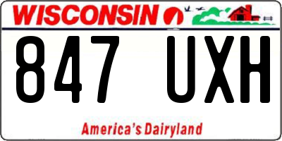 WI license plate 847UXH