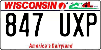 WI license plate 847UXP