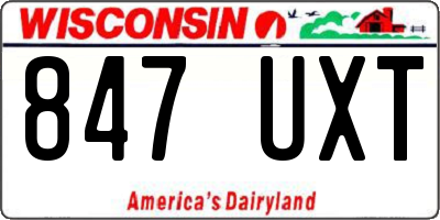 WI license plate 847UXT