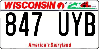 WI license plate 847UYB