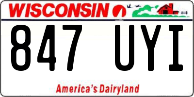 WI license plate 847UYI
