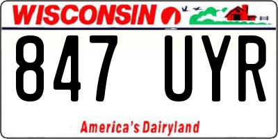 WI license plate 847UYR