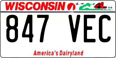WI license plate 847VEC