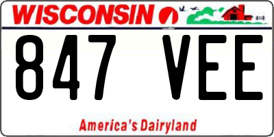 WI license plate 847VEE