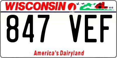 WI license plate 847VEF