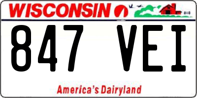 WI license plate 847VEI