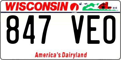 WI license plate 847VEO