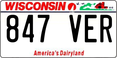 WI license plate 847VER