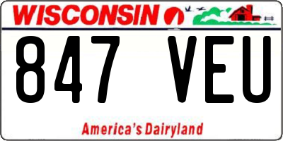 WI license plate 847VEU