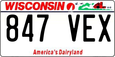 WI license plate 847VEX