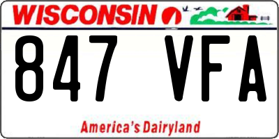 WI license plate 847VFA