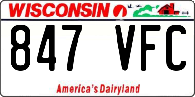 WI license plate 847VFC