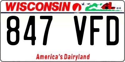 WI license plate 847VFD