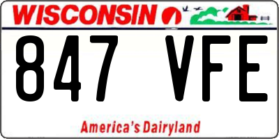 WI license plate 847VFE