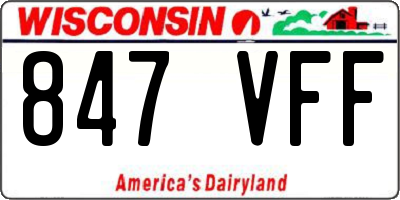 WI license plate 847VFF