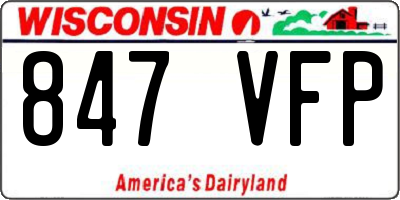 WI license plate 847VFP