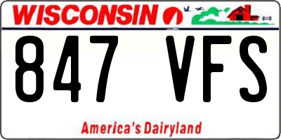 WI license plate 847VFS
