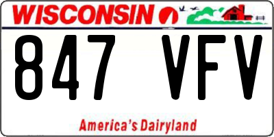 WI license plate 847VFV