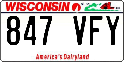 WI license plate 847VFY