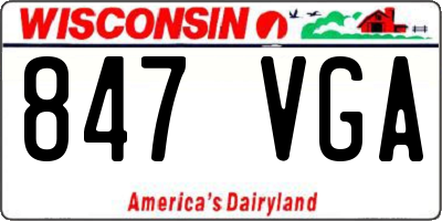 WI license plate 847VGA