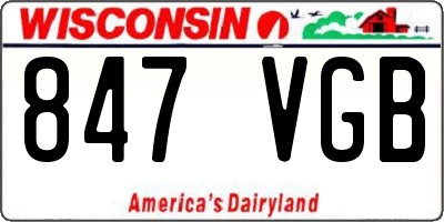 WI license plate 847VGB