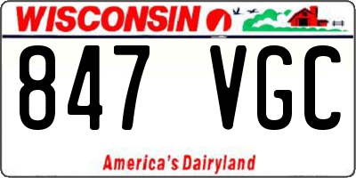 WI license plate 847VGC