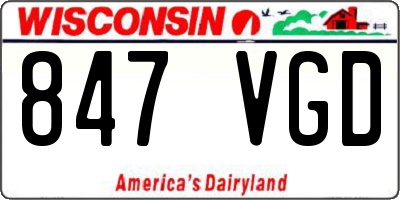 WI license plate 847VGD