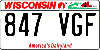 WI license plate 847VGF