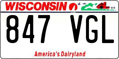 WI license plate 847VGL