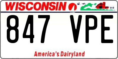 WI license plate 847VPE