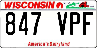 WI license plate 847VPF