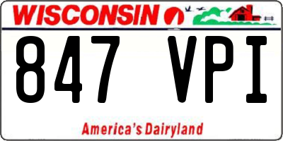 WI license plate 847VPI