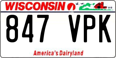 WI license plate 847VPK
